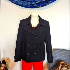 1901 Nordstrom's Navy Double Breasted Pea Coat Size M